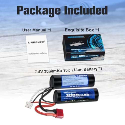 3000mAh 7.4V Nunchuck Airsoft Battery with Dean-Style T Plug