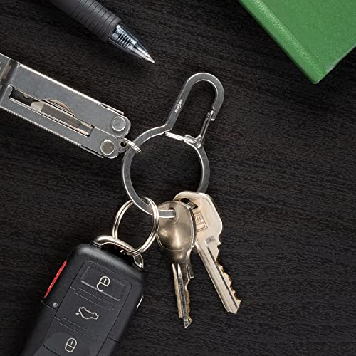 Dual Chamber Key Ring with Carabiner Clip for Secure Key Organization