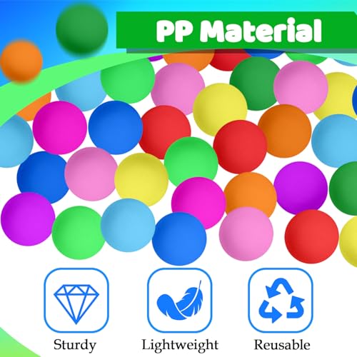 100 Colored Table Tennis Balls - 40mm Washable Game Balls