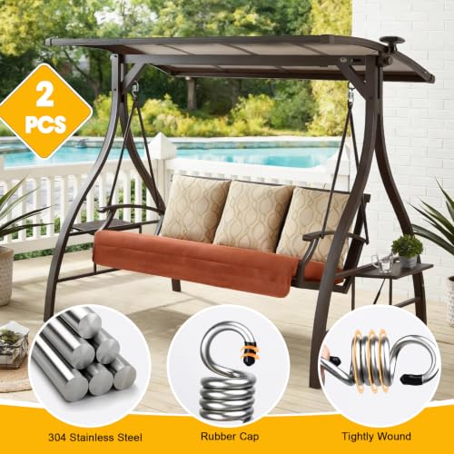 4-Inch Heavy Duty Porch Swing Springs - 2 Pack Stainless Steel