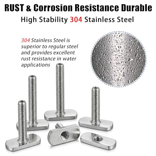Stainless Steel Kayak Knob Nuts - 0.75" Track Screws & Bolts