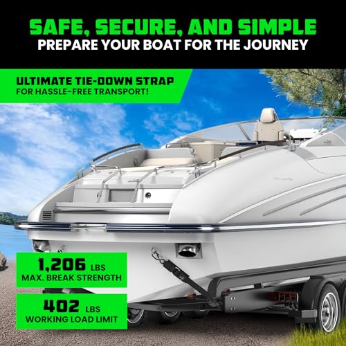 Adjustable Boat Transom Straps 2-Pack - 48in Tie Downs for Trailers
