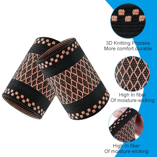 Wrist Brace 2 Pack - Elastic Wrist Support for Joint Pain, M