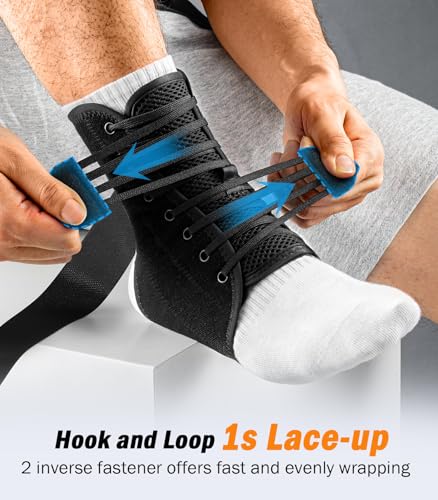 Slim-Fit Ankle Brace with Auto-Shaped Pads - Adjustable Support