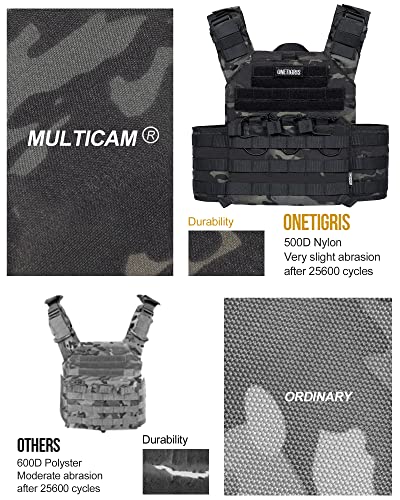 Adjustable MOLLE Tactical Vest for Men - 500D Nylon, Quick-Release