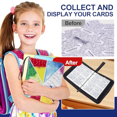 Card Binder – 400 Capacity Zippered Trading Card Holder – Colorful Patchwork, 4 Pocket