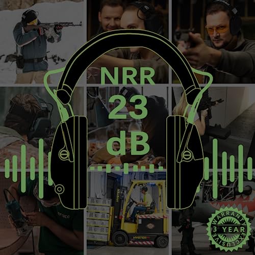 Electronic Ear Protection Muffs for Shooting - Green