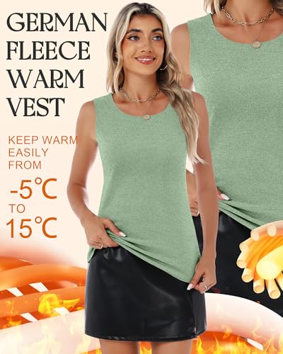 4 Pcs Women's Thermal Tank Tops - Black, Gray, Taro Purple, Bean Green - Small