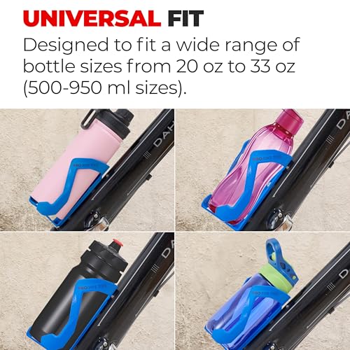 Lightweight Bike Water Bottle Holder - Nylon Glass Fiber, Blue