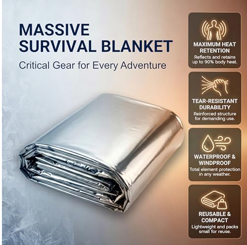 Emergency Mylar Blankets - Thermal Space Blankets 4 Pack