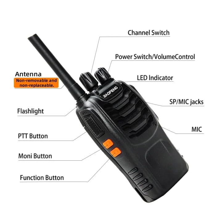 Baofeng 2-Pack Long-Range Rechargeable Walkie Talkies, 16 Channels, VOX, Includes Battery & Charger