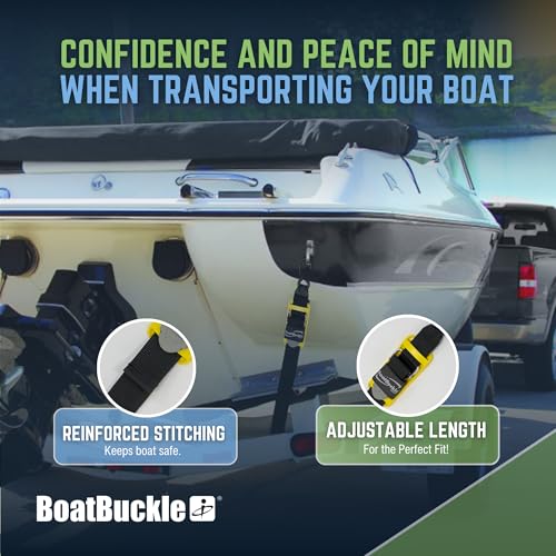 BoatBuckle Pro Series Kwik-Lok Transom Tie Downs, 2 in x 6 Ft, 2-Pack