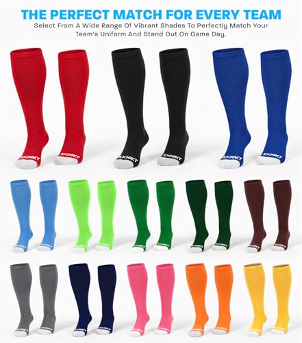 Exxact Sports Over-the-Calf Baseball Socks, Medium, Black