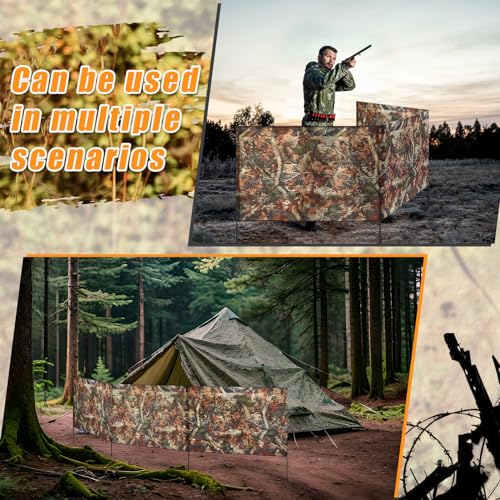 2-Piece Portable Ground Hunting Blind 118x27.6 in 3-Panel Camouflage Set