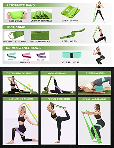 Yoga Starter Kit 12 in 1 - Complete Set with Mat, Foam Roller, Bands & Blocks - Green