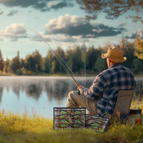 2 Pcs Water-Resistant Fishing Tackle Storage Bags - Medium 9" x 14.2"