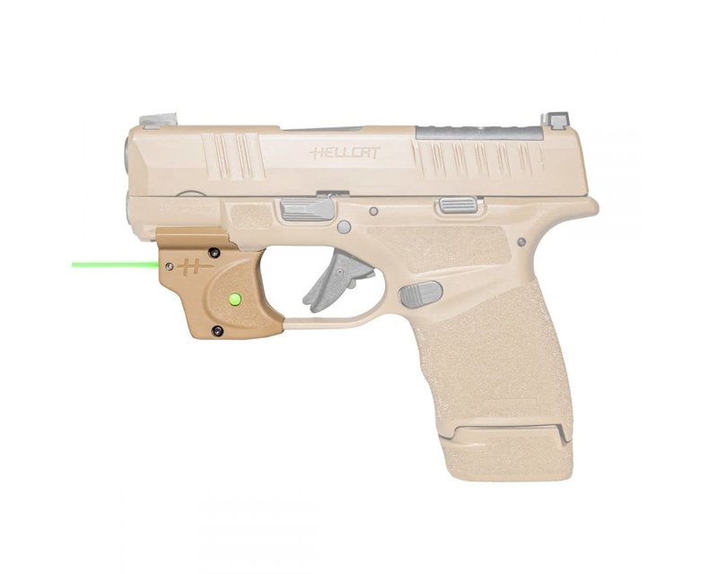 Viridian E Series Green Laser Sight for Springfield Hellcat, Gun Sight with Ambidextrous On and Off Switch, FDE