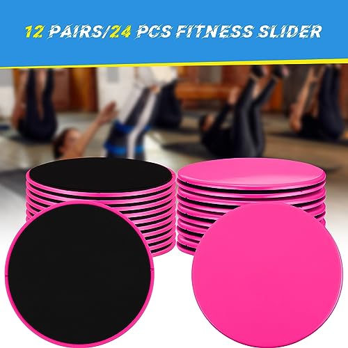 Core Sliders Exercise Glider Discs - 24 Pcs Rose Red