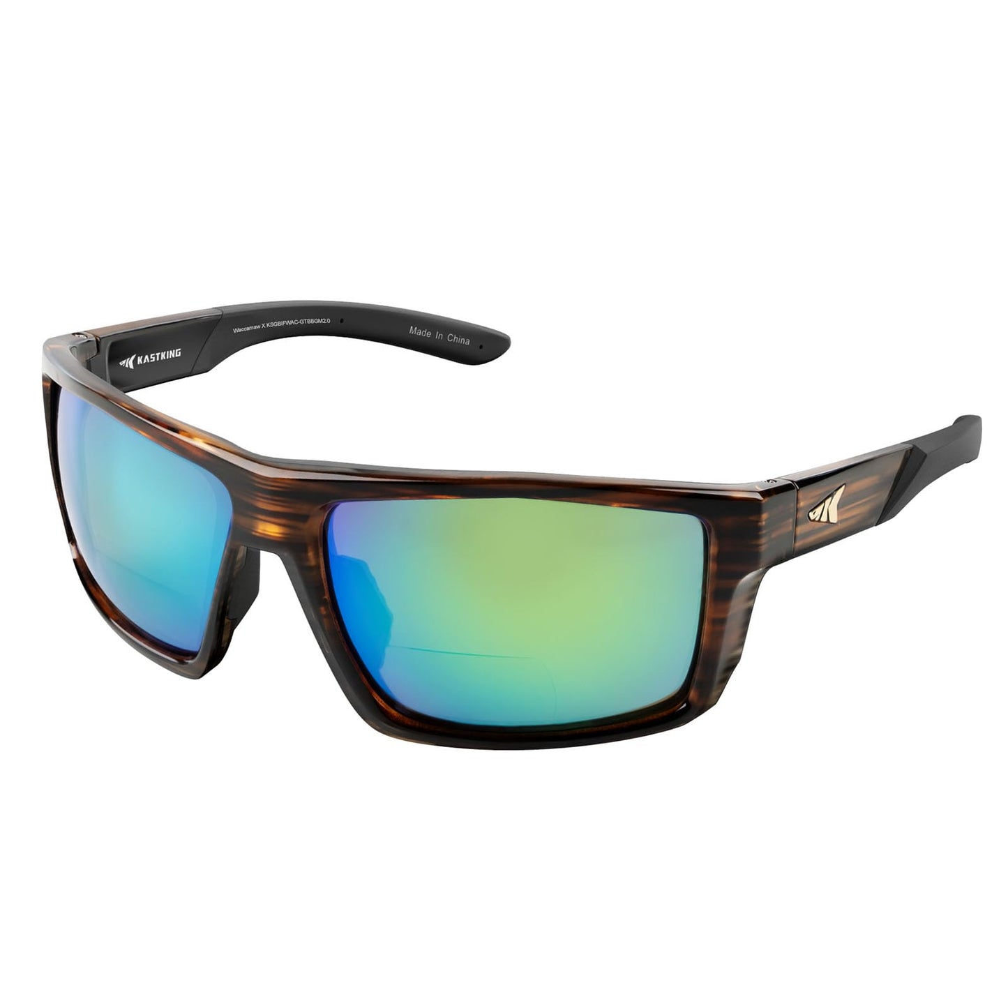 KastKing Waccamaw Bifocal Polarized Sunglasses, Bifocal x2.0 Magnifications, Polycarbonate Lenses, Full Wrap Frame Design, Sports Reader Sunglasses for Men & Women, UV400 Protection