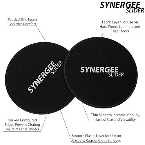 Core Sliders for Ab Workouts - Dual Sided - Jet Black