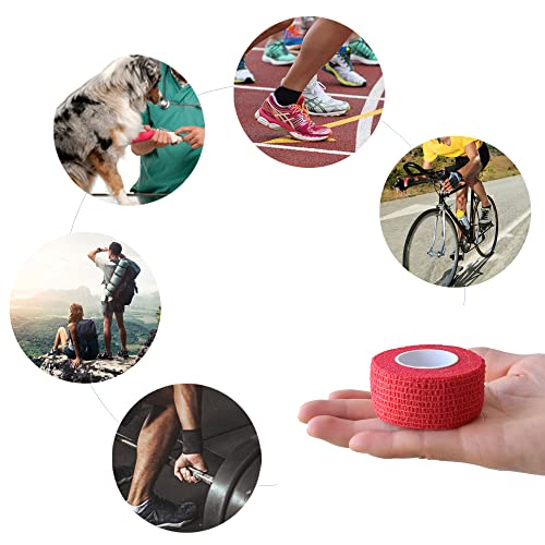 Self Adhesive Bandage Wrap 1 Inch - 9 Pack Multi Colors