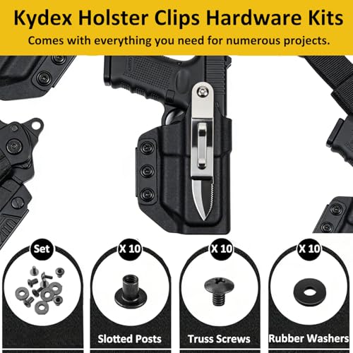 Black Chicago Screws 1/4 Inch - 10 Pack Holster & Sheath Fastener Kit