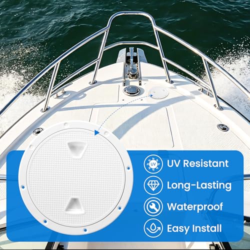 TOKCKYBL White 6In Boat Hatch - Premium ABS Round Non-Slip Inspection Cover