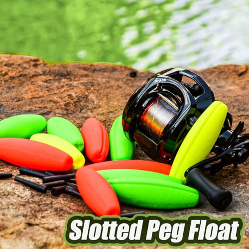 Fishing Floats Slotted - Peg Floats for Catfish - 1.5in, 9pcs
