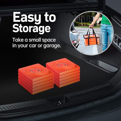 BATTIFE [2 Pack] 28 Inch Collapsible Traffic Safety Orange Cones, Multi Purpose Pop-up Cones and Reflective Collar, for Road Parking, Driving Practice