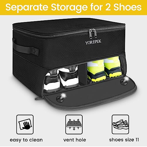 Golf Trunk Organizer for Car - 2 Layer with Shoe Storage - Standard Black