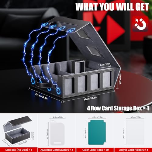 Extra-Large Trading Card Storage Box for 3500+ Cards with Magnetic Lid