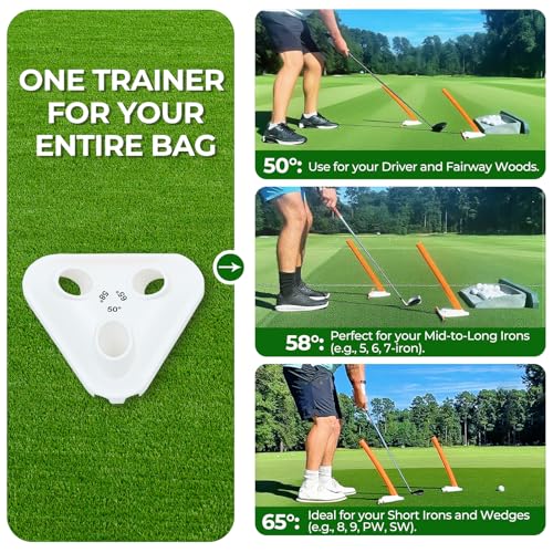 Golf Swing Training Aid with Alignment Discs & Rods | Fix Slice & Hook
