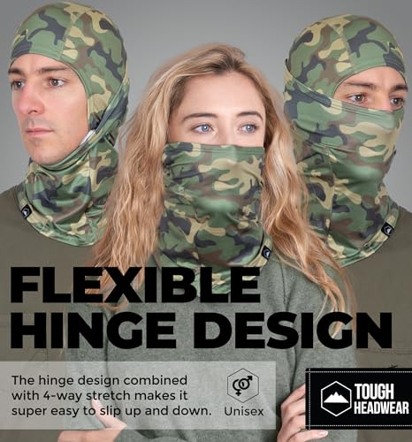 Balaclava Ski Mask - Breathable Windproof Face Cover - One Size Green Camo