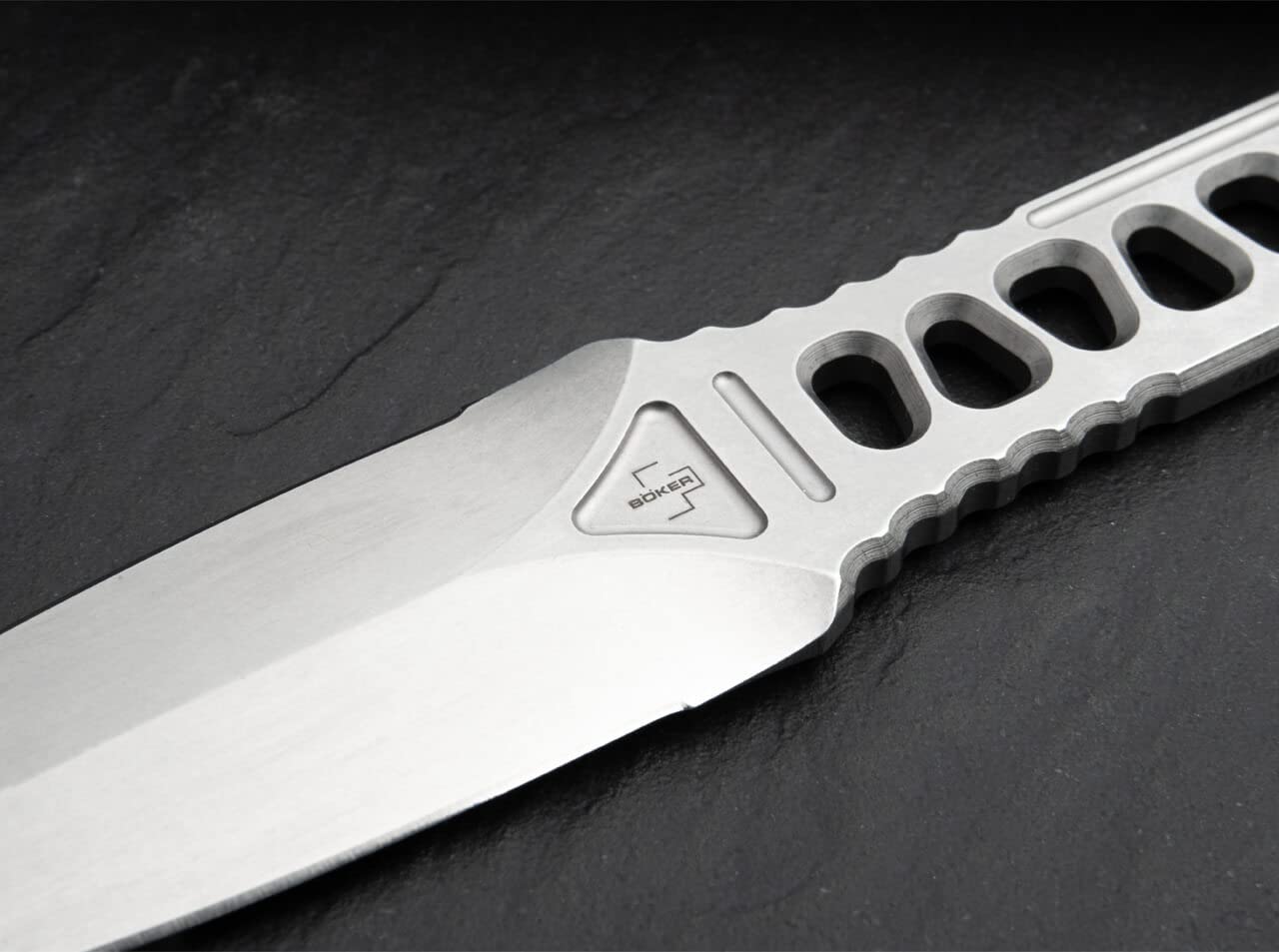 Boker Plus Voodoo Silver Fixed Blade, 3.35" 440C Stainless Steel Blade, Designed by Peter Fegan
