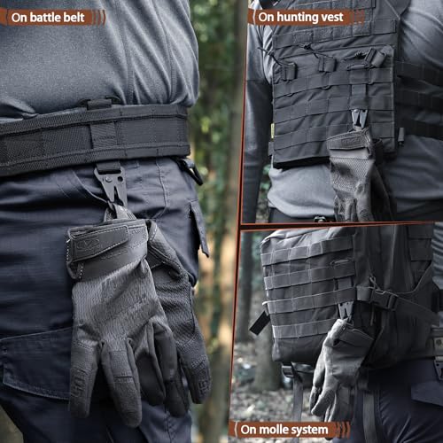 Molle Clip Key Holder - Tactical Gear Attachment - Black 1Pack