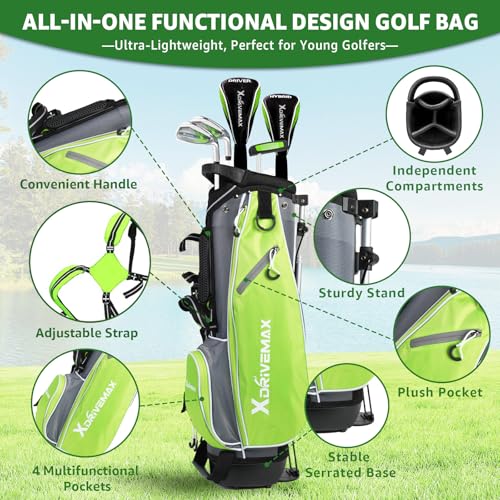Junior Golf Club Set for Kids 45–54 Inches - Right Hand with Stand Bag