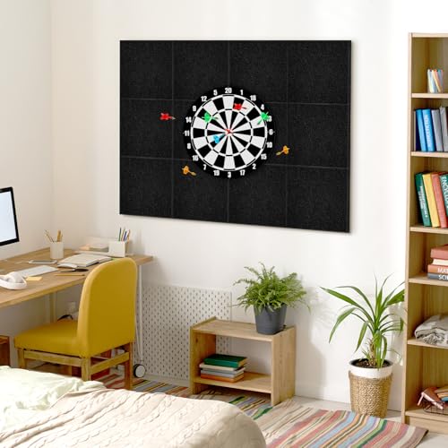 Black 12-Pack Dart Board Wall Protector Felt Surround for Wall Protection