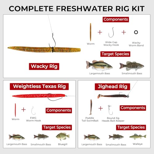 143pcs Freshwater Fishing Tackle Kit with Lures, Hooks & Pliers - Bass Trout Panfish
