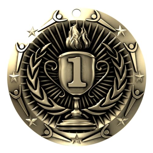 Gold 1st Place Medal - 3 Inch Wide with Stars & Stripes Ribbon