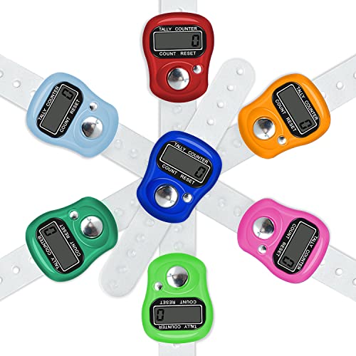 Electronic Finger Counter - Resettable Hand Tally Clicker, 7 Pack