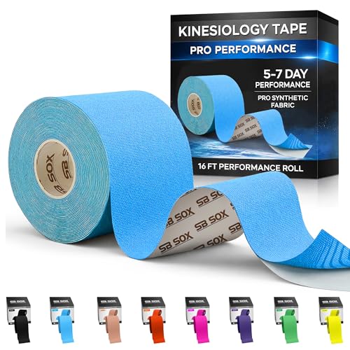Pro Kinesiology Tape - Synthetic Waterproof Athletic Support - 16 ft Blue Uncut