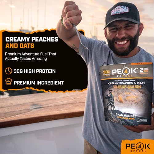 Mendes Peak Refuel Creamy Peaches & Oats Freeze-Dried Breakfast 30g Protein 1-Pack