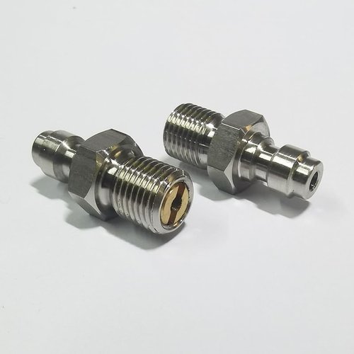 Foster 8mm Fill Nipple Male Quick Disconnect Valve - Stainless Steel for Paintball & Diving