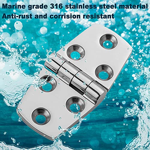 3" x 1.5" Stainless Steel Marine Hinges - Pack of 2
