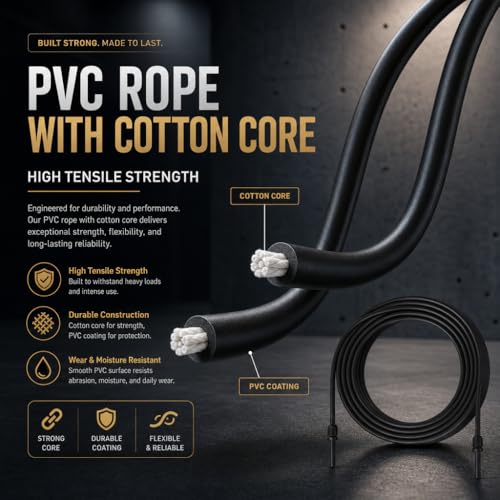 Adjustable Speed Jump Rope - Unbreakable Black PVC, Ergonomic Handles