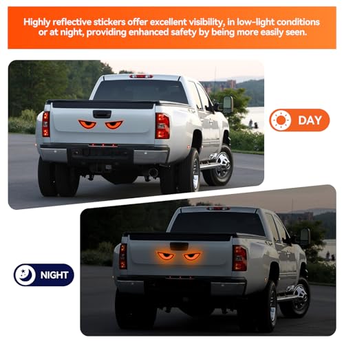 Devil Eye Reflective Stickers - Enhanced Nighttime Safety, Orange