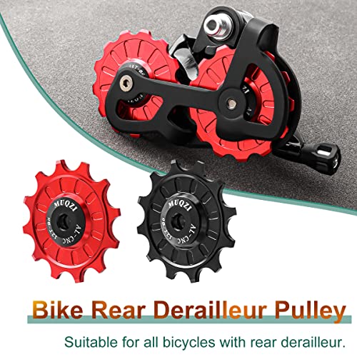 Black 11T Bike Rear Derailleur Pulley Set with Ceramic Bearings for MTB & Road Bikes