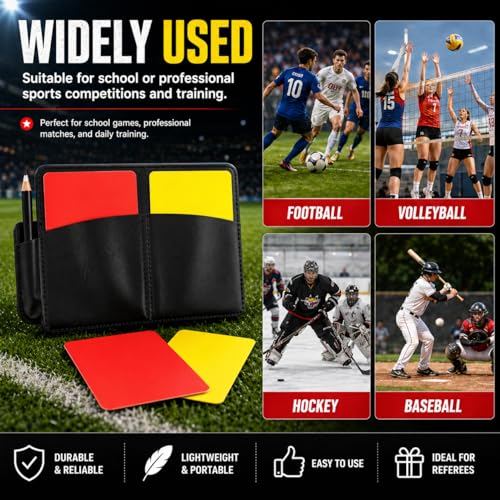 Soccer Referee Card Set - 2 Pack Red & Yellow with Wallet