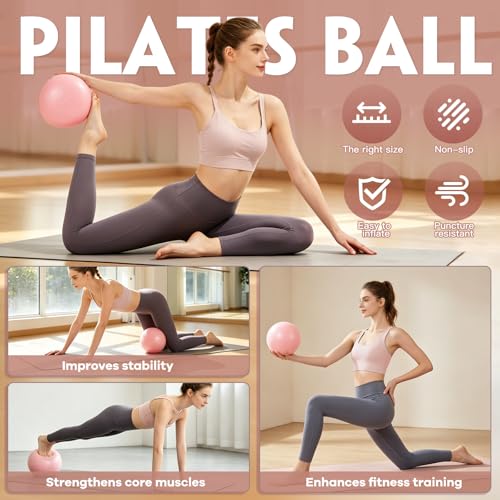 19-Piece Pilates Kit for Home Workouts - Ring, Ball, Bands & Weights