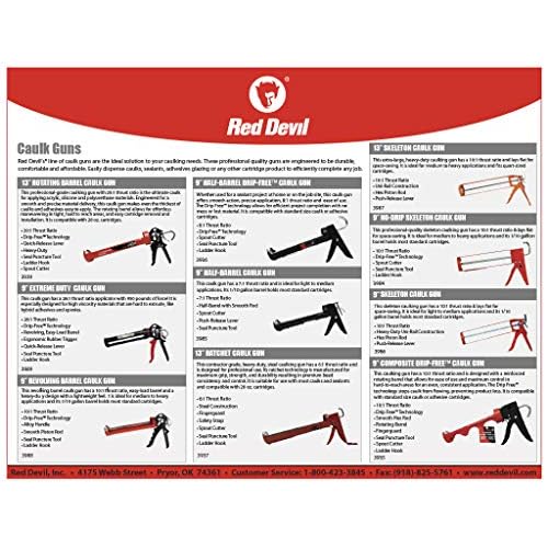 Red Devil 3985 9" Half Barrel Caulk Gun - Thrust Ratio 7:1